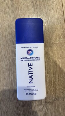 Native Mineral Suncare Zinc Oxide Sunscreen Spray