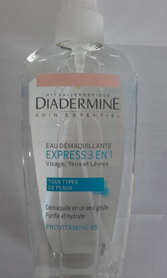 Henkel, Diadermine Eau Démaquillante Express 3 en 1 Visage, Yeux et Lèvres