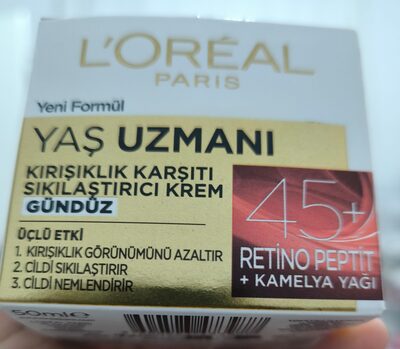 L'Oréal, L'Oreal Consumer products, L'Oréal Paris L'Oréal Paris Yaş Uzmanı 45+ Retino Peptit Kırışıklık Karşıtı Sıkılaştırıcı Gündüz Kremi