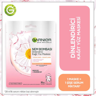 L'Oréal, L'Oreal Consumer products, Garnier Garnier Nem Bombası Dinlendirici Kağıt Maske 28 gr