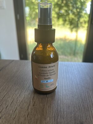Comme avant Crème solaire minérale liquide à l’huile de Karanja Vanille