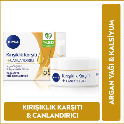 Nivea Nivea 55+ Yaş Kırışıklık Karşıtı + Canlandırıcı Yüz Bakım Kremi 50 ml