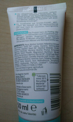 alverde Clear 2 in 1 Peelingmaske - Heilerde Bio-Grüntee