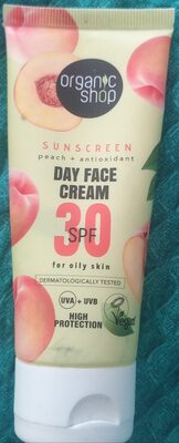 Organic shop Sunscreen peach + antioxidant day face cream SPF 30 for oily skin