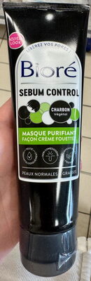 Bioré Sebum Control Masque purifiant charbon végétal façon crème fouettée