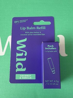 Wild Natural lip balm refill coconut & vanilla