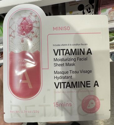 Miniso Masque Tissu Visage Hydratant Vitamine A