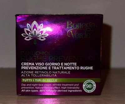 Bakuchiol rughe prevent di Bottega verde Bakuchiol rughe prevent, crema viso giorno e notte prevenzione e trattamento rughe