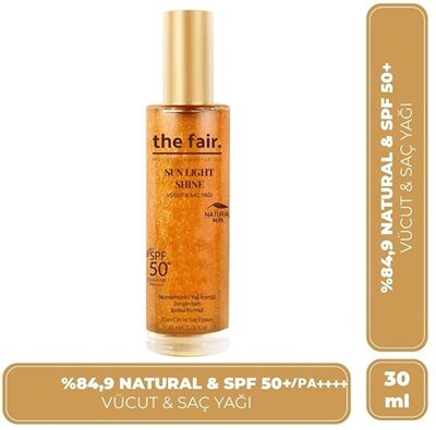 the fair. the fair. Sun Light Shine SPF50+/PA++++ Parıltılı Güneş Koruyucu Vücut ve Saç Yağı