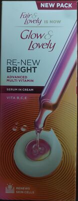 Glow & Lovely, Hindustan Unilever Limited (HUL) Glow & Lovely Re-New Bright Advanced Multi Vitamin Serum in Cream
